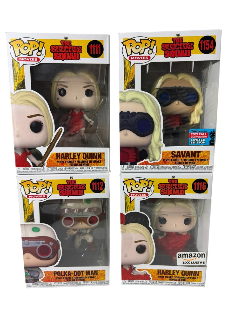 Funko Pop! The Suicide Squad Harley Quinn & Savant Bundle Red Blonde